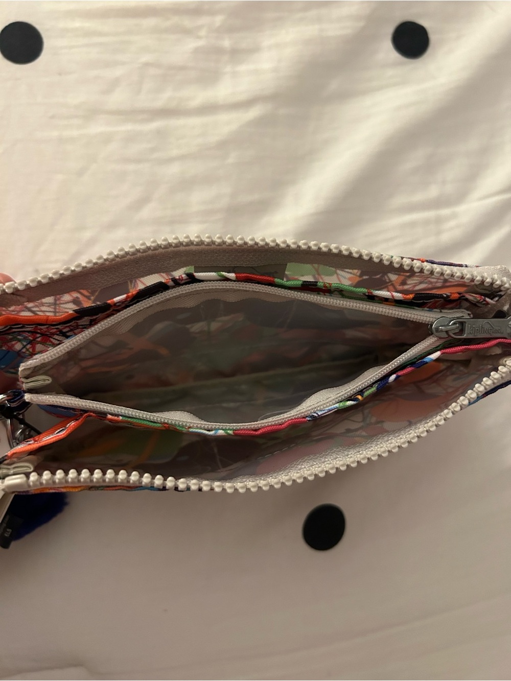 Kipling Creativity Large Pouch in Paint Ball Print View 4